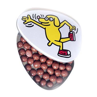 Chocolats 'Skating Dog' - Boite mtal  Keith Haring  6,5 € - Stickboutik.com